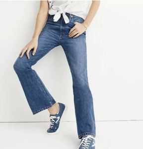 Madewell Women’s High-rise Rigid Flare Distressed Ripped Jeans 25